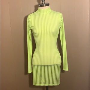 Lime green see through dress